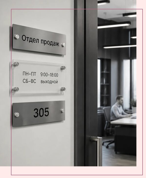 Офисные таблички на дверь в Норильске по цене от 5089 р. | Аванза-Нрл